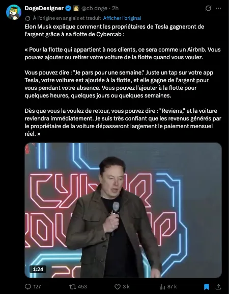 Elon Musk explique le modèle Airbnb de la flotte Cybercab : tout propriétaire peut louer sa voiture sur le réseau Tesla