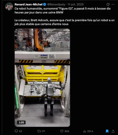 Le robot Figure 02 au travail dans une usine BMW, cinq mois à dix heures par jour